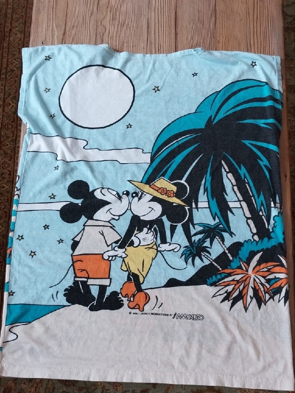 Disney Womens' Light Blue Mickey Beach Coverup with Orange and Teal Accents - Picture 3 of 3
